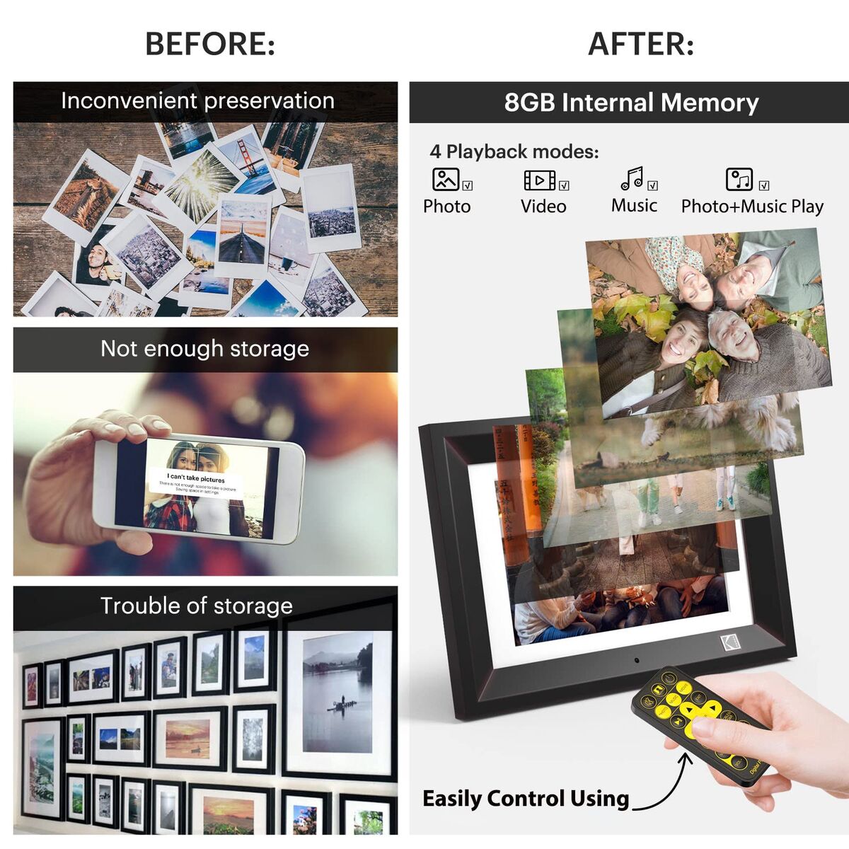 Black Digital Picture Frame